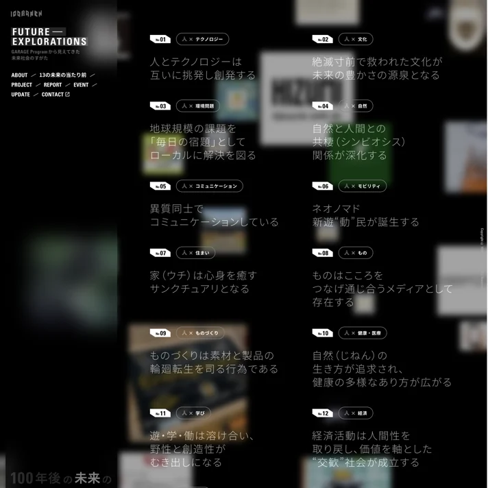 Future Explorations | 100BANCHのWebサイトデザイン