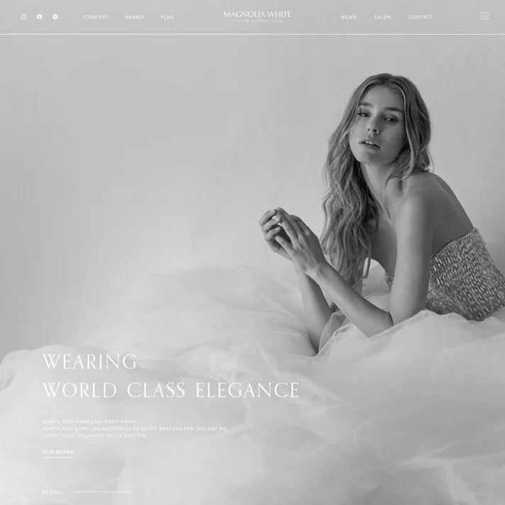 インポートドレスサロン | MAGNOLIA WHITE（マグノリア・ホワイト）のWebサイトデザイン