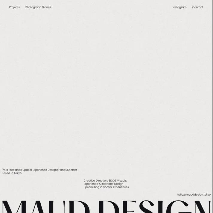 MAUD DESIGNのWebサイトデザイン