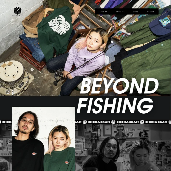 釣果グラム公式オンラインショップ｜BEYOND FISHING – CHOKAGRAMのWebサイトデザイン