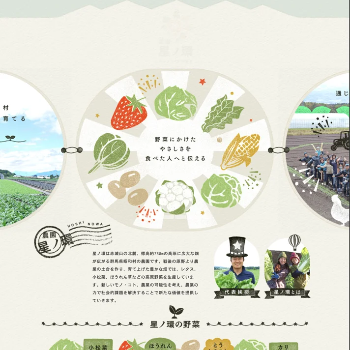 農園星ノ環のWebサイトデザイン