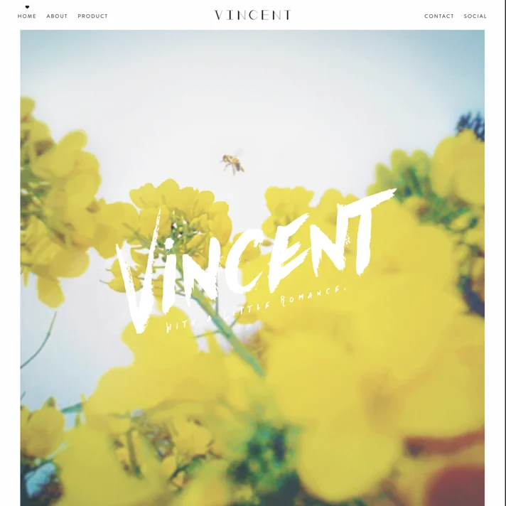 VINCENTのWebサイトデザイン